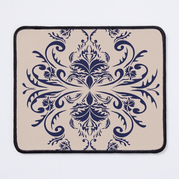 Item preview, Blue Damask Seamless Pattern and Cream Background. designed and sold by LifeTU.