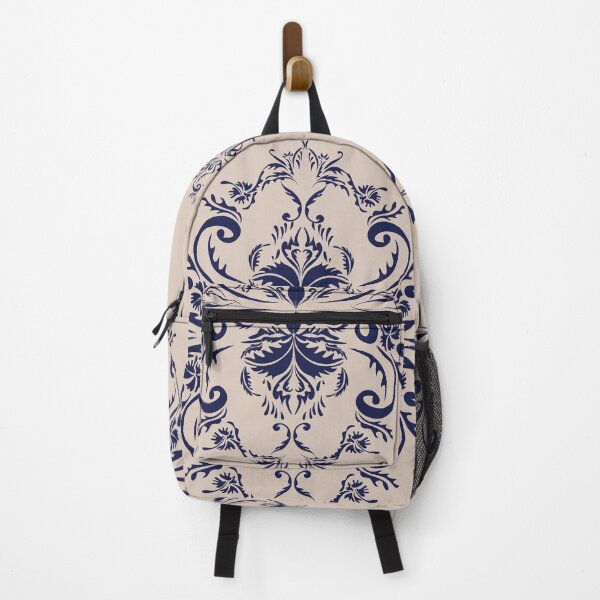 Item preview, Blue Damask Seamless Pattern and Cream Background. designed and sold by LifeTU.