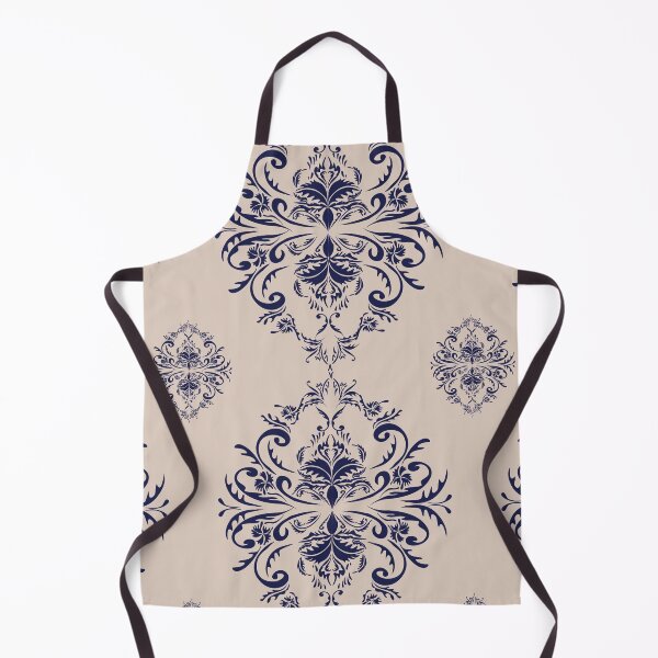 Item preview, Blue Damask Seamless Pattern and Cream Background. designed and sold by LifeTU.