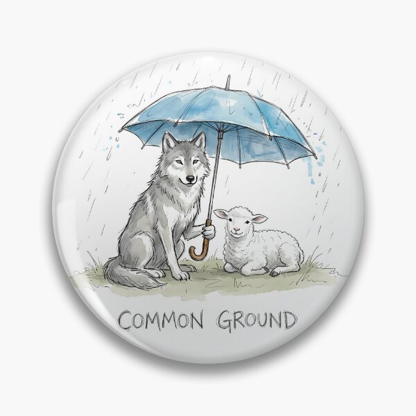 Item preview, Common Ground Wolf and Lamb Watercolor Peace Art designed and sold by SoulPT.