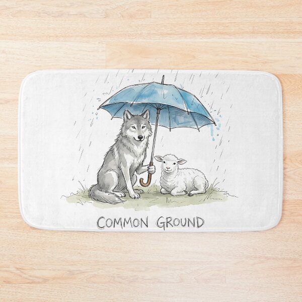 Item preview, Common Ground Wolf and Lamb Watercolor Peace Art designed and sold by SoulPT.