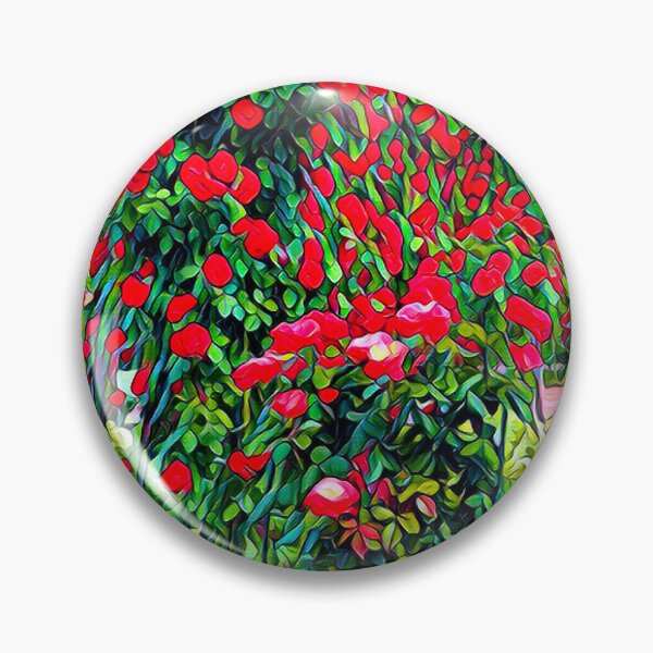 Item preview, Abstract Impressionist Red Rose Bush Garden Digital Art designed and sold by BalkanBloom.