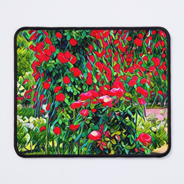 Item preview, Abstract Impressionist Red Rose Bush Garden Digital Art designed and sold by BalkanBloom.