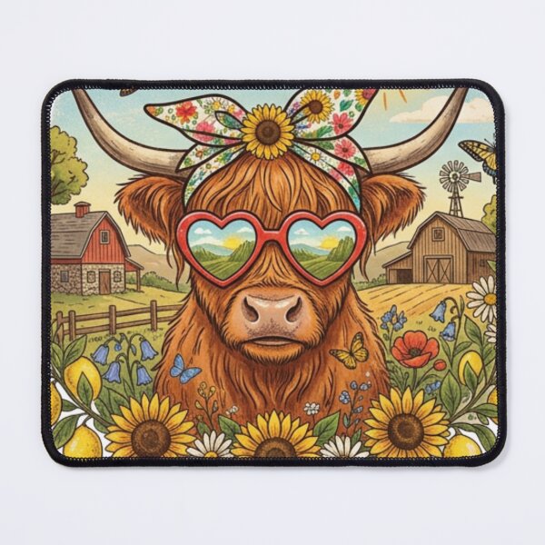 Item preview, HelloSummerCountryVibes–HighlandCowSunflowerDesign–RusticFarmhouseStyle designed and sold by ShirtsUp-Lane.