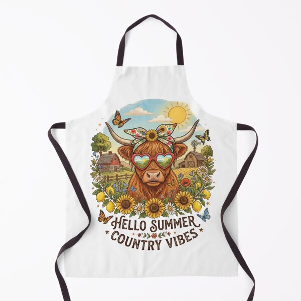 Item preview, HelloSummerCountryVibes–HighlandCowSunflowerDesign–RusticFarmhouseStyle designed and sold by ShirtsUp-Lane.