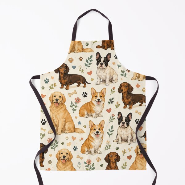 Item preview, Cute Dog Breeds Pattern | Golden Retriever, Corgi, Dachshund & French Bulldog Seamless Design designed and sold by RJACreative.