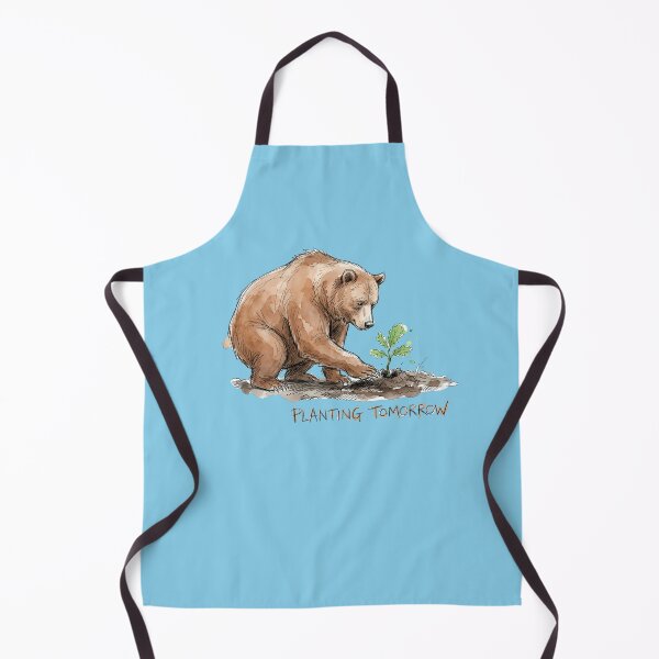 Item preview, Planting Tomorrow Grizzly Bear Watercolor Nature Art designed and sold by SoulPT.