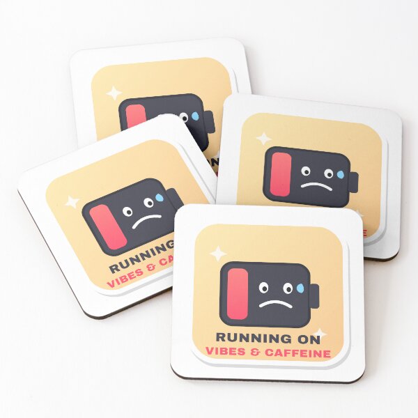 Item preview, Running on Vibes and Caffeine Funny Sticker designed and sold by Gen Z Arts.