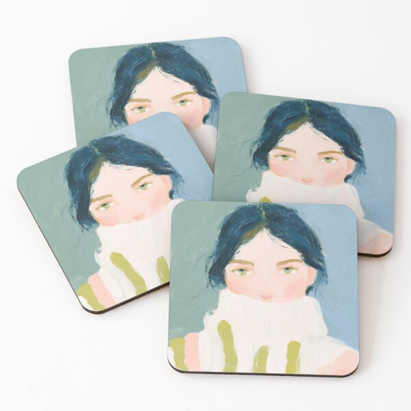 Item preview, Cozy Woman Portrait – Emerald Green designed and sold by Studio Remier.