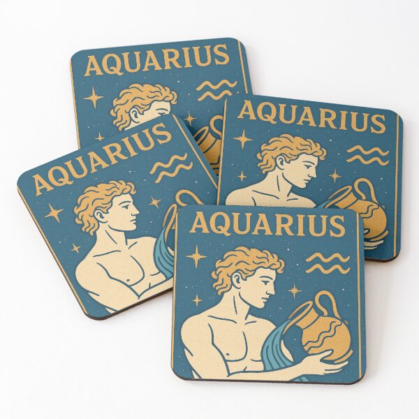 Item preview, Aquarius Zodiac Sign Water Bearer Celestial Line Art –  Astrology Horoscope Moon Starry Night January February Birthday Gift Design Graphic Illustration Wall art designed and sold by Zaitmiprints.