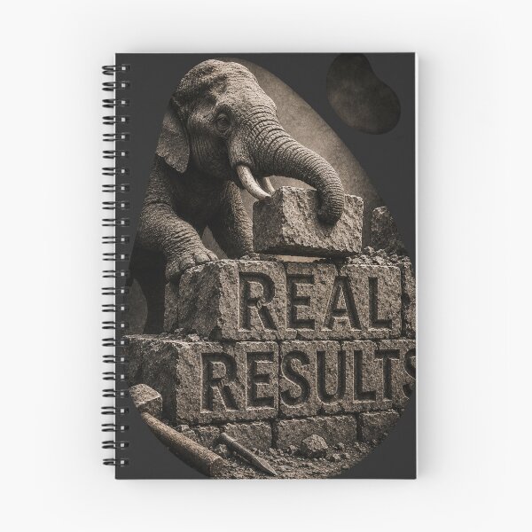 Item preview, Architect Big Mood Slow Pace Elephant Technical Sketch Print designed and sold by SavannaStrikes.