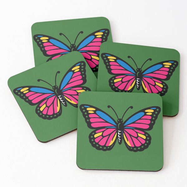 Item preview, Neon butterfly in pink, blue and yellow designed and sold by Gletschie.