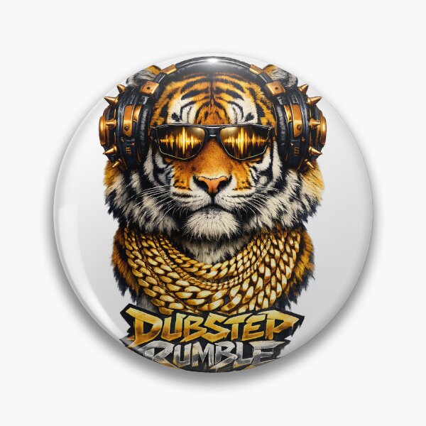 Item preview, Dubstep Rumble Industrial Tiger DJ Gold Chains designed and sold by  ZenRave Designs.