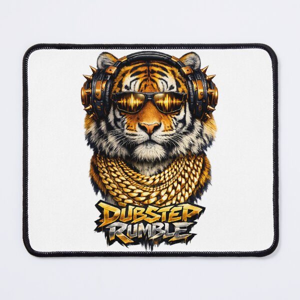Item preview, Dubstep Rumble Industrial Tiger DJ Gold Chains designed and sold by  ZenRave Designs.