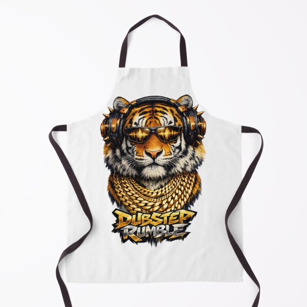 Item preview, Dubstep Rumble Industrial Tiger DJ Gold Chains designed and sold by ZenRave Designs.