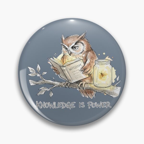 Item preview, Knowledge Is Power Wise Owl Reading Book Watercolor Art designed and sold by SoulPT.