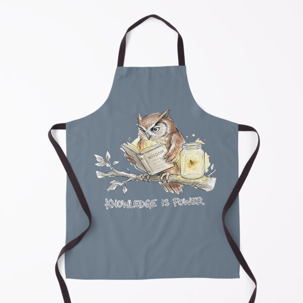 Item preview, Knowledge Is Power Wise Owl Reading Book Watercolor Art designed and sold by SoulPT.