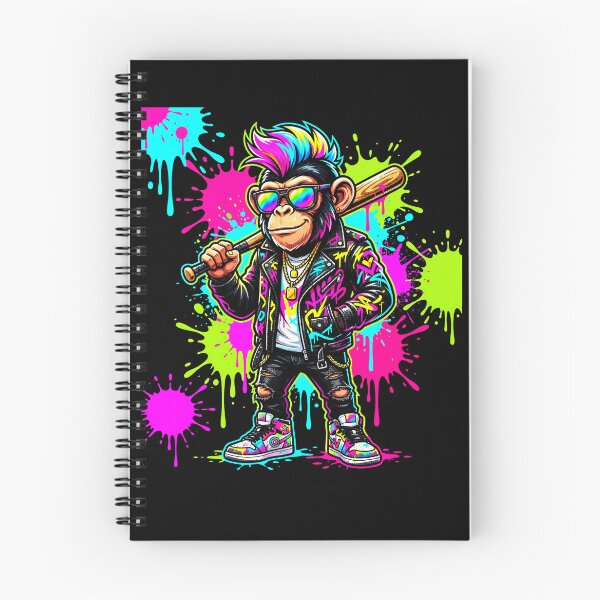 Item preview, Cool Neon Chimp Graffiti Streetwear Punk Monkey Baseball Bat designed and sold by ArcaneArtistry.