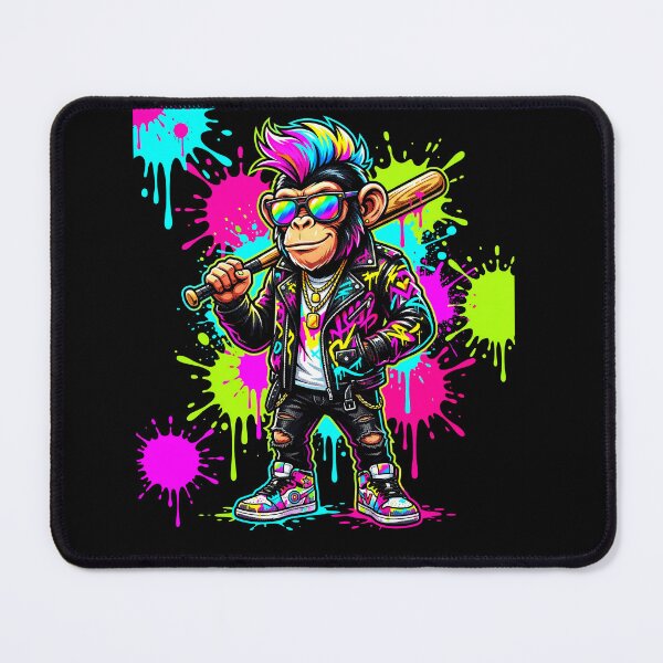 Item preview, Cool Neon Chimp Graffiti Streetwear Punk Monkey Baseball Bat designed and sold by ArcaneArtistry.