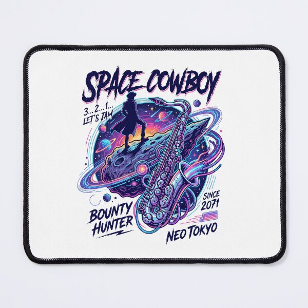 Item preview, Space Cowboy Bounty Hunter Retro Sci-Fi Jazz Anime Inspired Shirt designed and sold by Threadnovax.