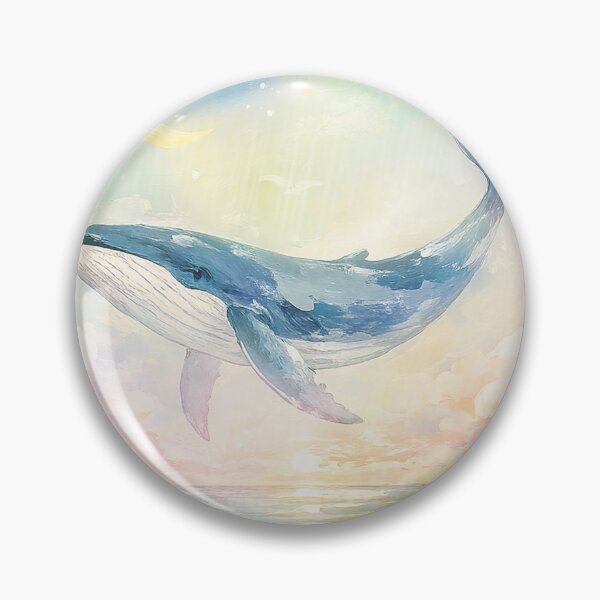 Item preview, Flying Whale Dreamscape Sticker | Ocean Healing Art | Watercolor Whale Aesthetic designed and sold by Kr8Design.