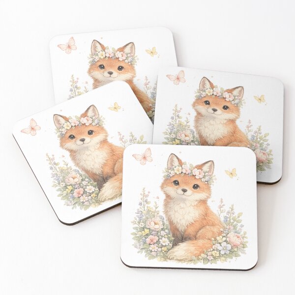 Item preview, Cute Floral Woodland Animal – Whimsical Nature Art. designed and sold by Clothes With Smiling Animals Walt Gral.