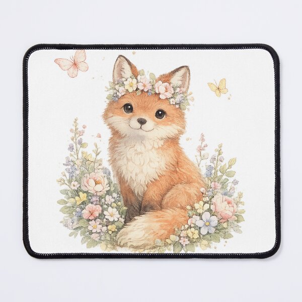 Item preview, Cute Floral Woodland Animal – Whimsical Nature Art. designed and sold by Clothes With Smiling Animals Walt Gral.