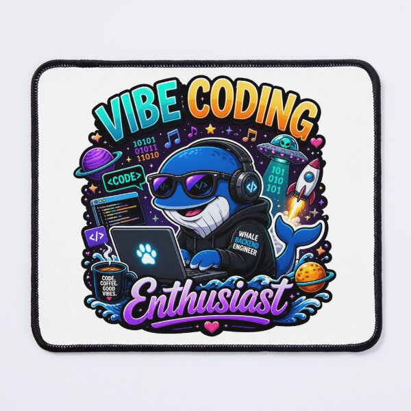 Item preview, Vibe Coding Whale Kawaii Sticker – Whale Backend Engineer Gift for Developers designed and sold by NuniDesigns.
