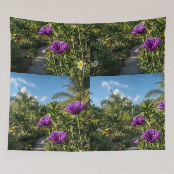 Item preview, Enchanting Purple Poppies flower garden | Tropical Flower designed and sold by Desolaa_Arts.