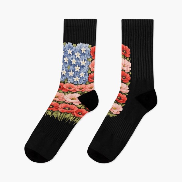 Item preview, American Flag Floral Patriotic Botanical 4th Of July Garden designed and sold by ArcaneArtistry.