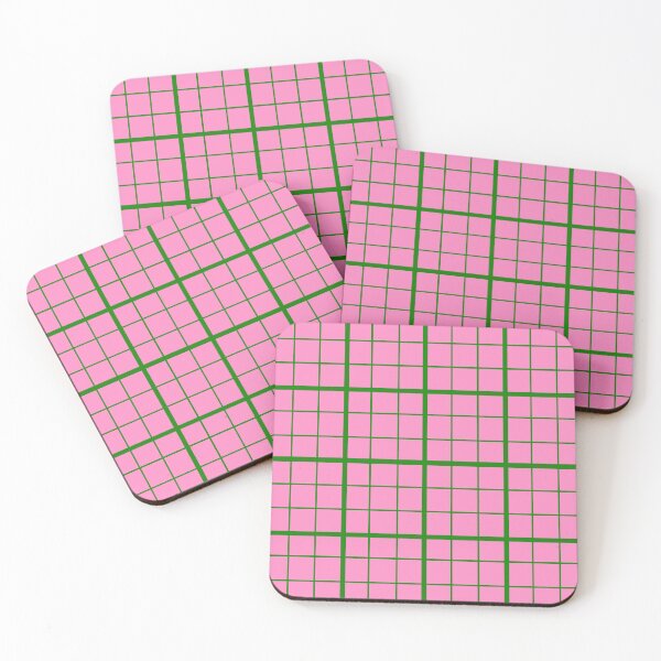 Item preview, Green On Pink Grid Windowpane Check Design  designed and sold by PatternTitan.