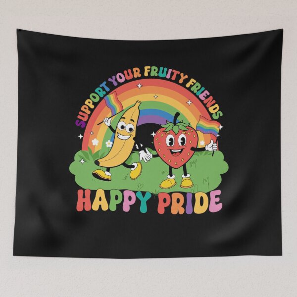 Item preview, Happy Pride Fruity Friends Rainbow LGBTQ Ally Fruit Design designed and sold by Chives-Sor.