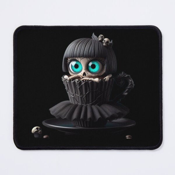 Item preview, Gothic Chocolate Cupcake Doll with Tiny Skulls designed and sold by LujziWorld.