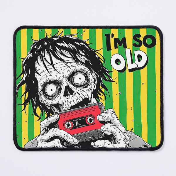 Item preview, I'm So Old Zombie Cassette Retro Dark Humor designed and sold by ChaoticZenStudio.
