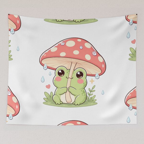 Item preview, Cute Frog with Mushroom Umbrella sticker  designed and sold by StickersHul.