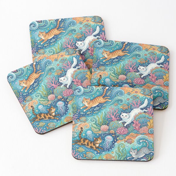 Item preview, Cats Swimming in the Deep Blue Sea designed and sold by Iampoji.