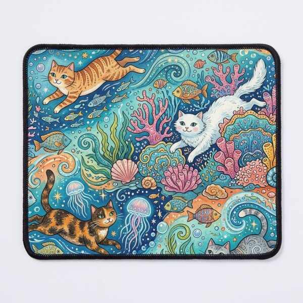 Item preview, Cats Swimming in the Deep Blue Sea designed and sold by Iampoji.