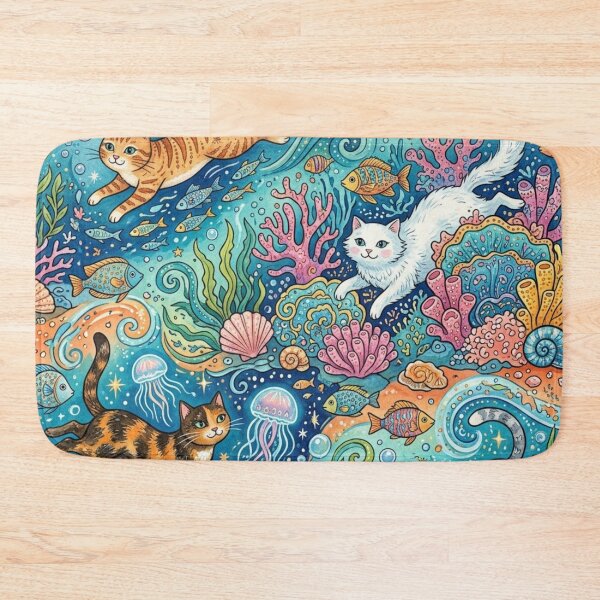 Item preview, Cats Swimming in the Deep Blue Sea designed and sold by Iampoji.