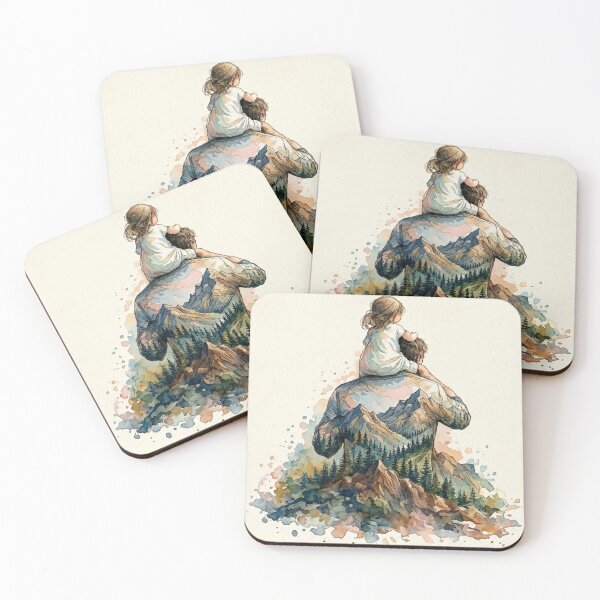 Item preview, Mountain Dad – Father and Daughter Watercolor Art Father’s Day designed and sold by LuminShadowArt.