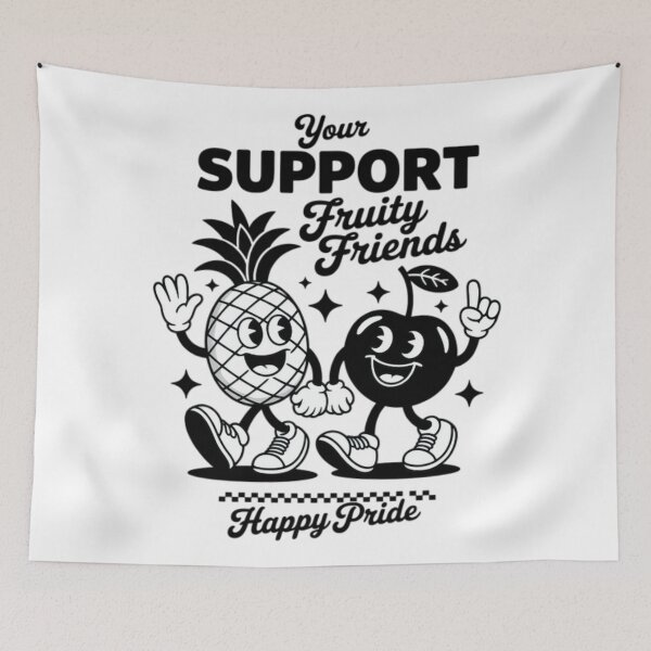 Item preview, Support Your Fruity Friends Pride Ally Cute Fruit Design designed and sold by Chives-Sor.