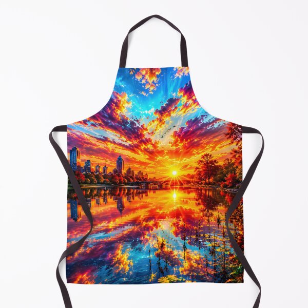 Item preview, Radiant Symphony of Light | Vibrant Sunset Reflection Landscape Art designed and sold by RockyLambda.