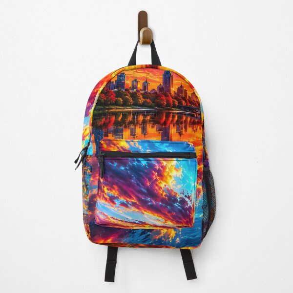 Item preview, Radiant Symphony of Light | Vibrant Sunset Reflection Landscape Art designed and sold by RockyLambda.
