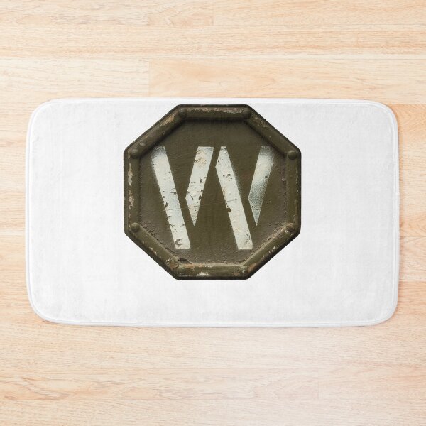Item preview, Tactical military W letter stencil battle worn metal emblem gaming victory winner badge designed and sold by icemanphotos.