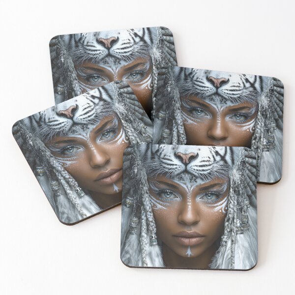 Item preview, Regal Tiger Headdress with Ethereal Face Art designed and sold by Artessie.