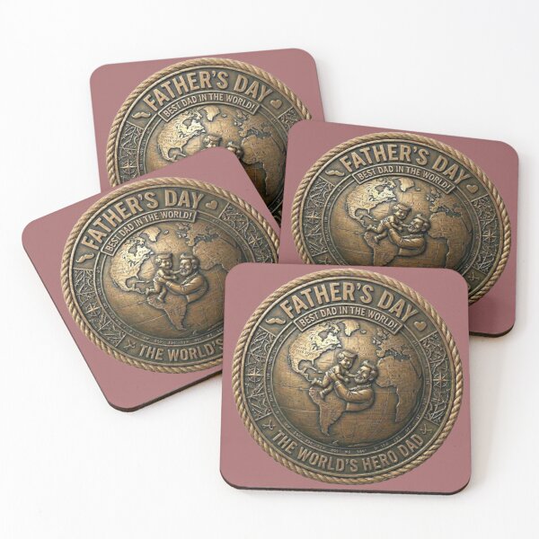 Item preview, Vintage Bronze Globe Father's Day - World's Best Hero Dad Medallion designed and sold by TheDailyCross1.