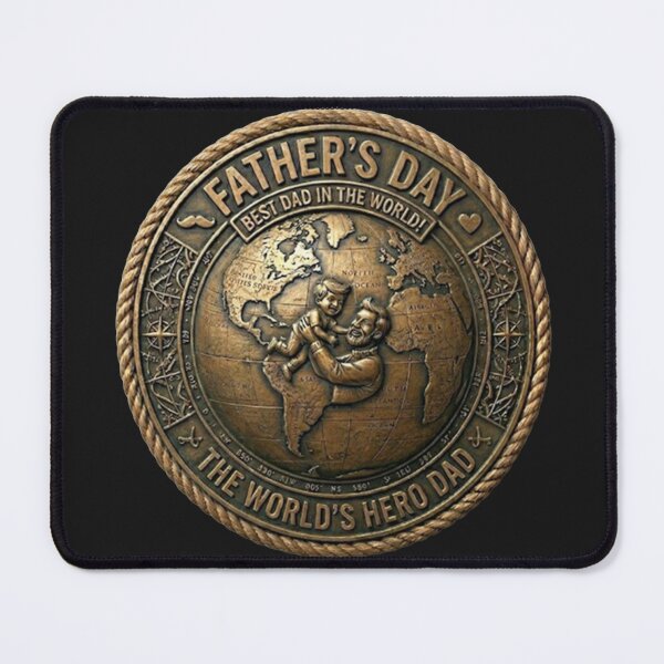 Item preview, Vintage Bronze Globe Father's Day - World's Best Hero Dad Medallion designed and sold by TheDailyCross1.
