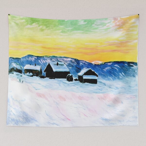 Item preview, Paysage of Norway, The Blue Houses: Impression of Nordic Light designed and sold by artdesignsnow.