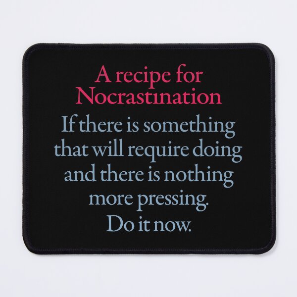 Item preview, A recipe for nocrastination. v.1 designed and sold by x1brett.