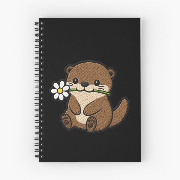 Item preview, Cute Otter Holding a Flower Embroidery Patch designed and sold by ColorSplash123.