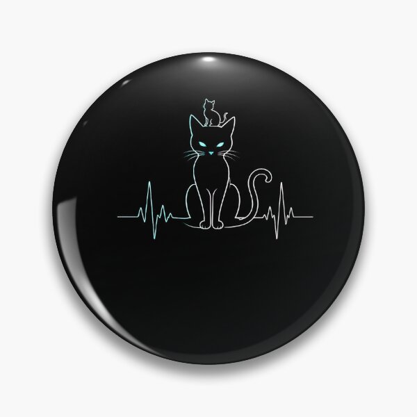 Item preview, Black Cat Heartbeat – Nine Lives Pulse  designed and sold by THREE LITTLE BEANS.